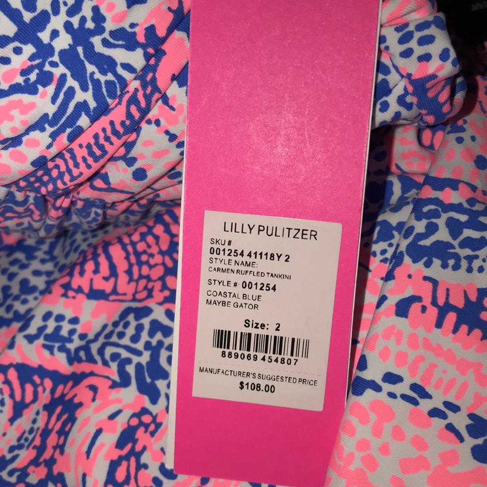 Lilly Pulitzer Carmen Ruffled Tankini Coastal Blue - Picture 6 of 7